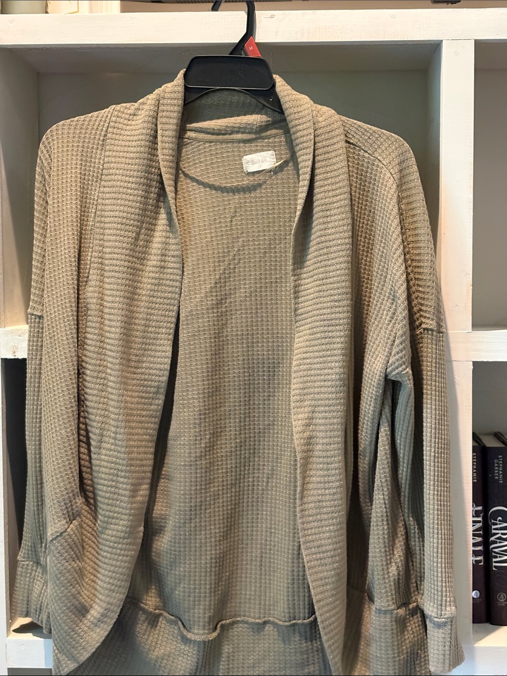 Altar'd State Waffle-Knit Open Front Cardigan - Taupe